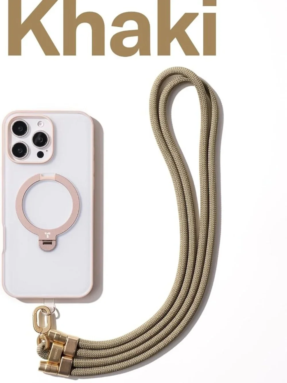 TORRAS Phone Lanyard Crossbody, Adjustable Anti-Theft Neck Strap, Khaki #B3-30